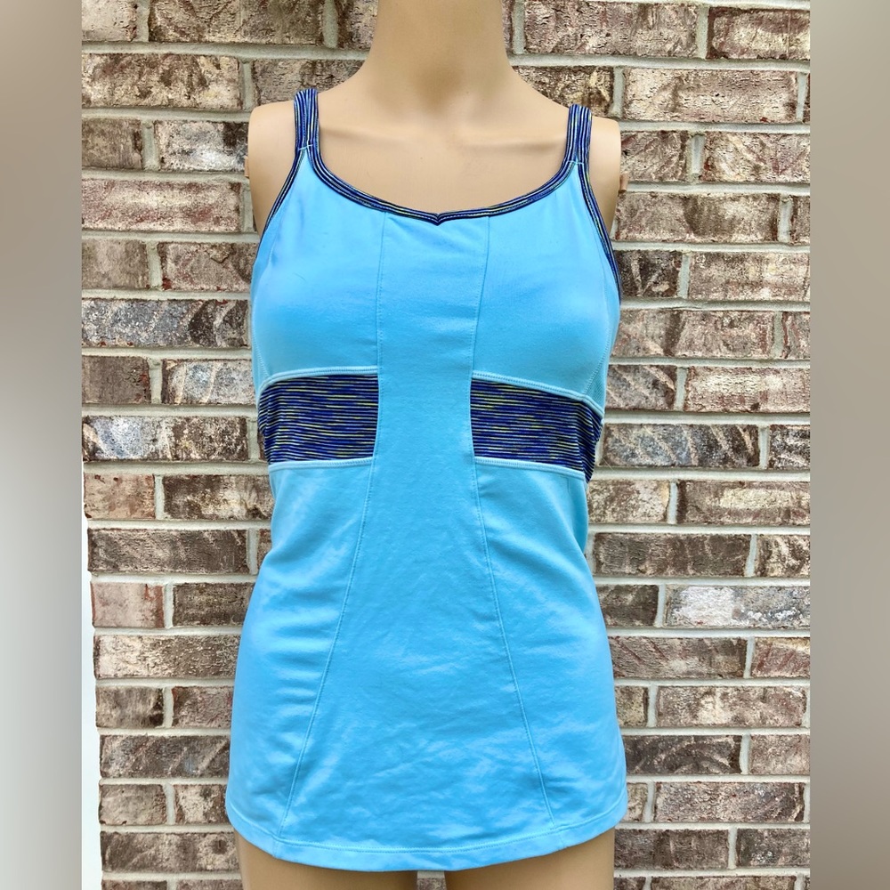 Light Blue Racerback Athleta Sports Activewear Tank Top